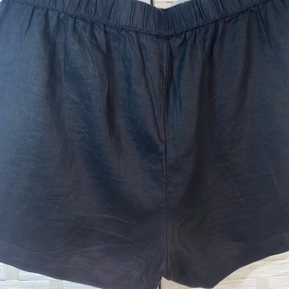 Philosophy Republic Clothing Black Linen Pocketed Pull On Shorts Size XL - Picture 10 of 10